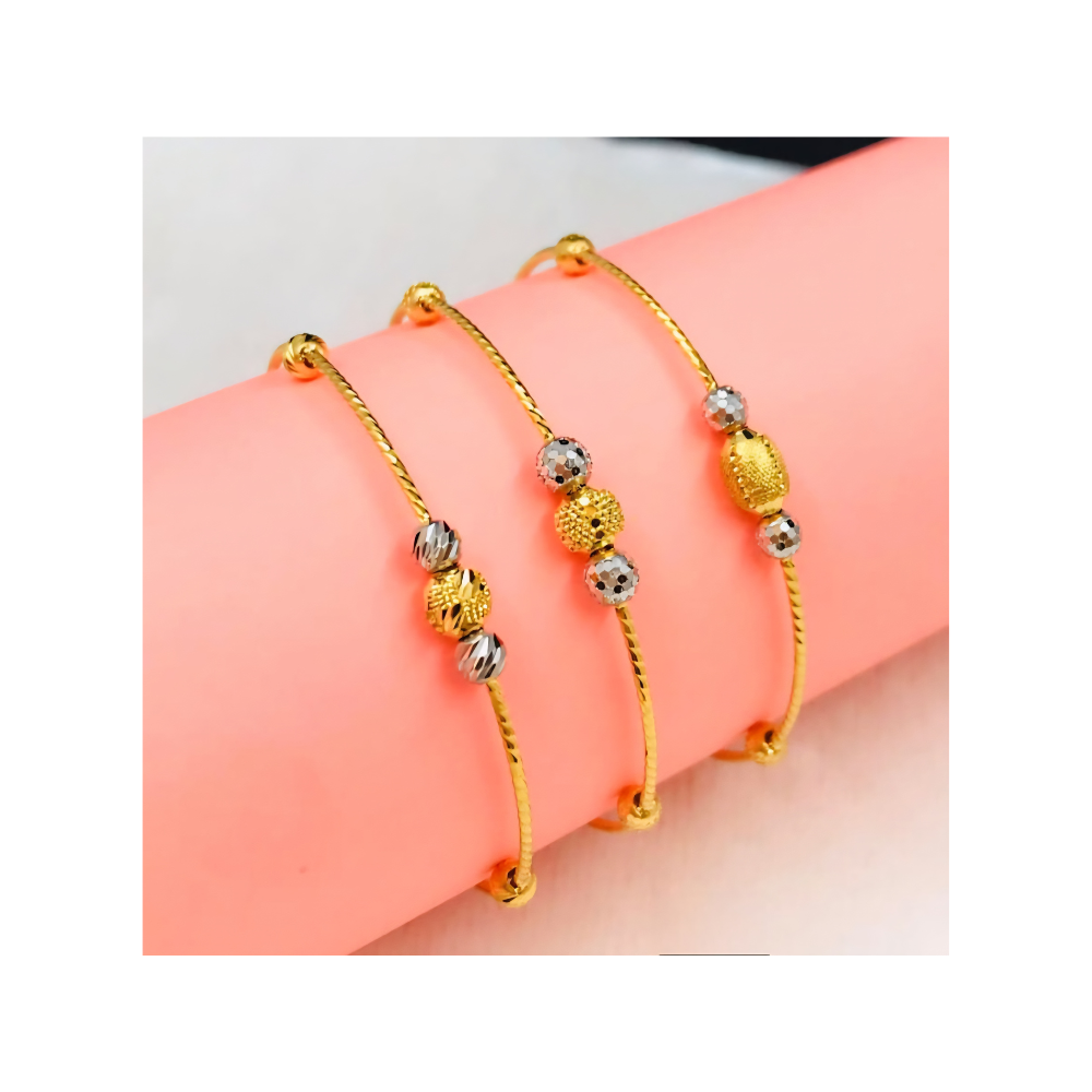 Contemporary Diamond Three Tone Bangle